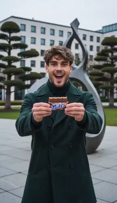 Замерший кадр с шоколадкой