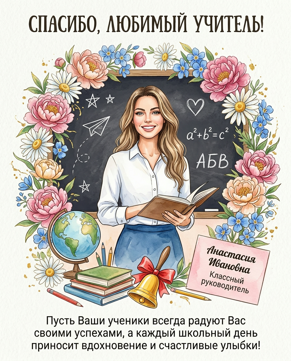 Открытка ко Дню учителя 3