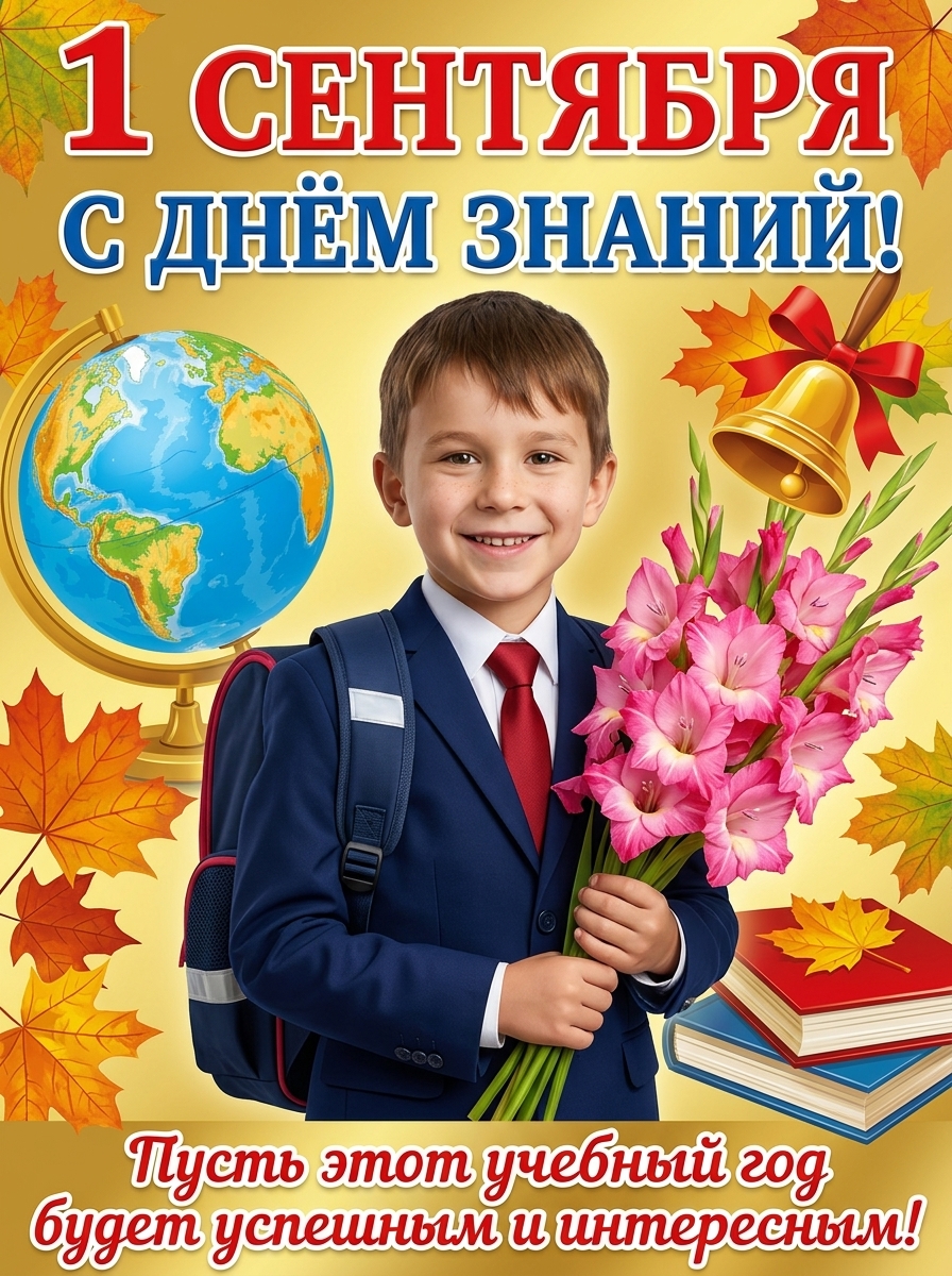 Открытка «С гладиолусами» для мальчиков