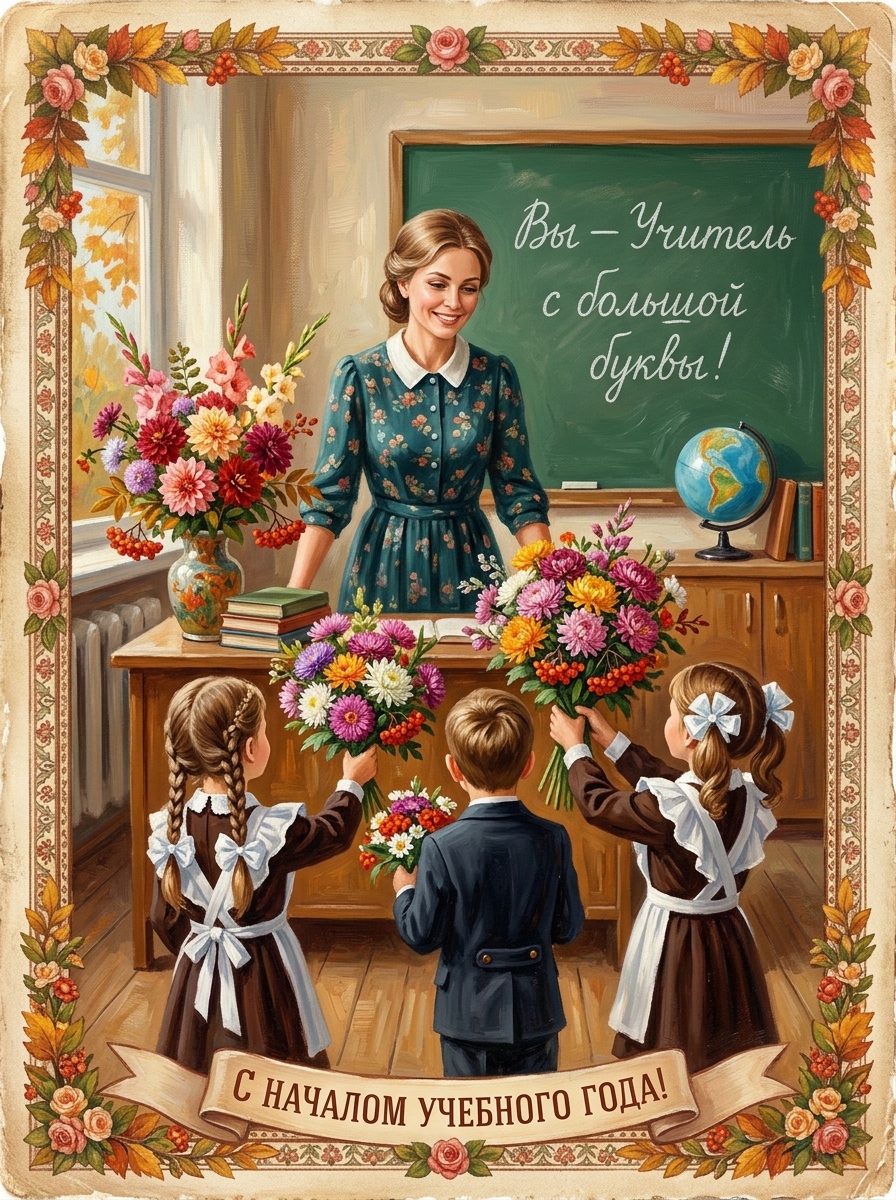 Открытка «Учительница»