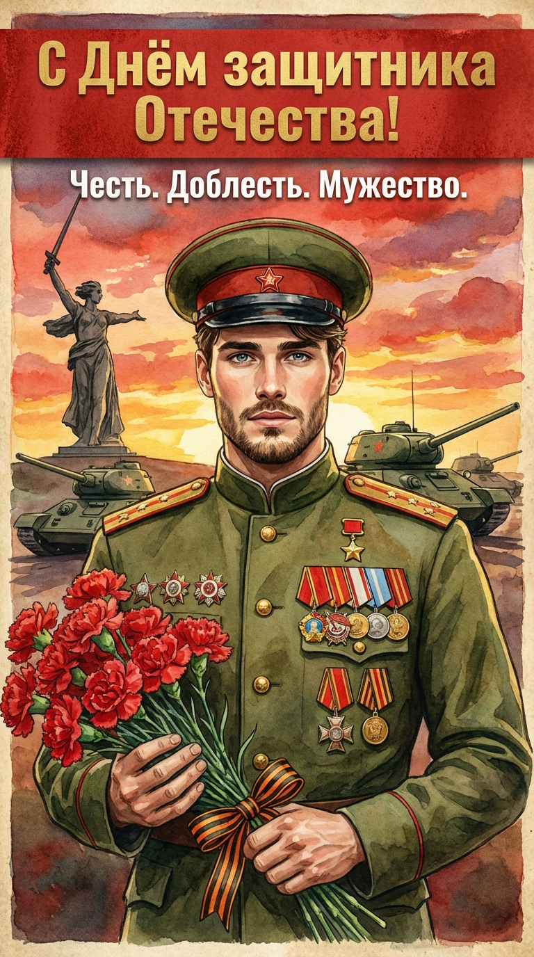 Открытка к 23 февраля 5