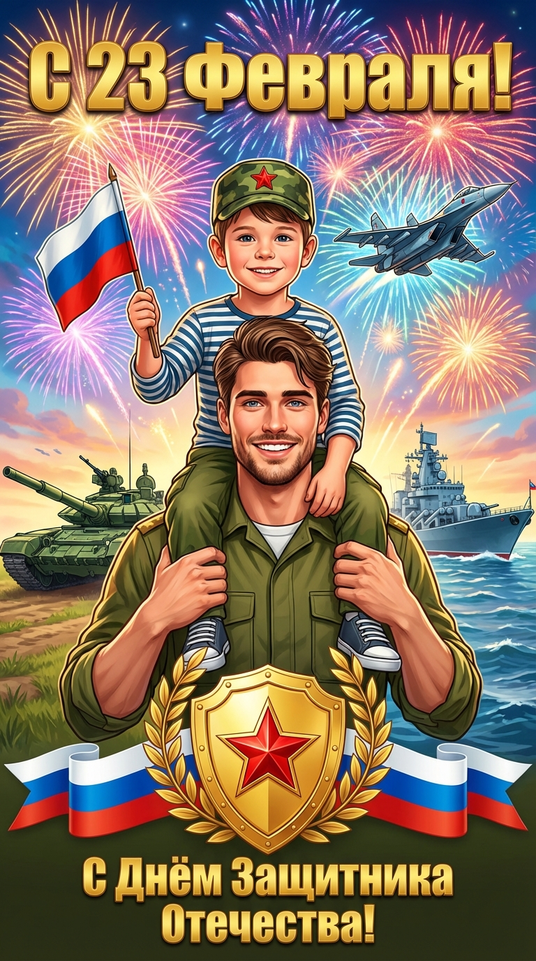 Открытка к 23 февраля 7