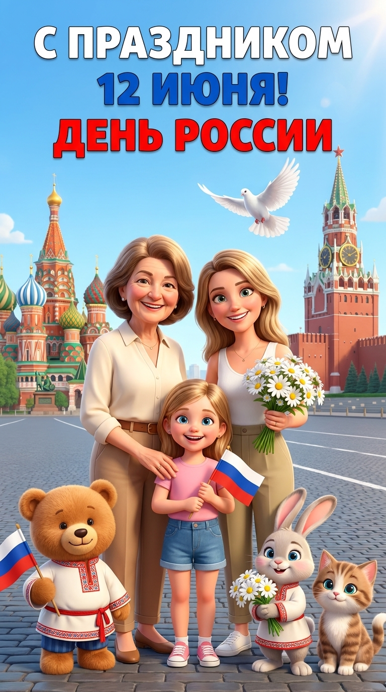 Открытка ко Дню России 3