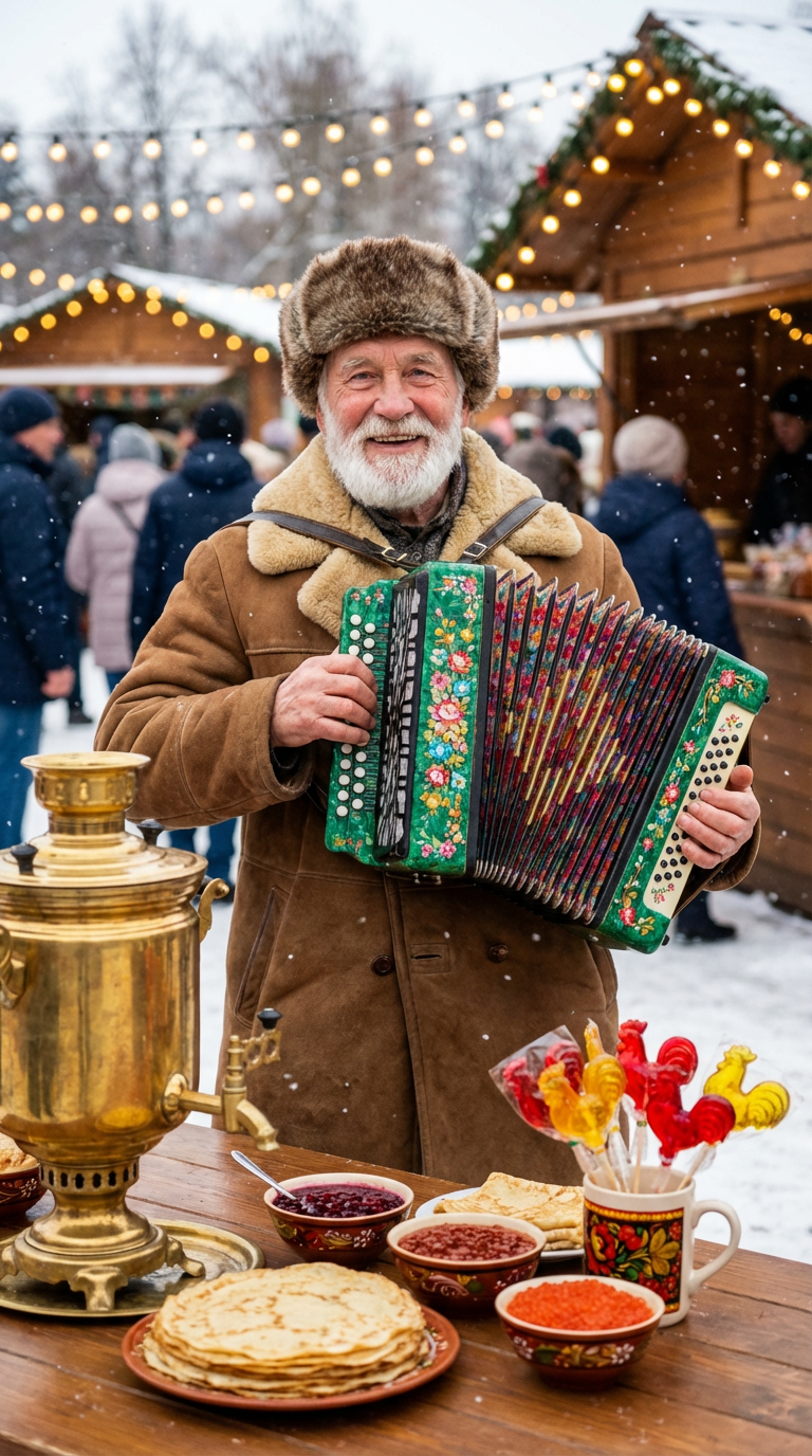 На Масленице с аккордеоном