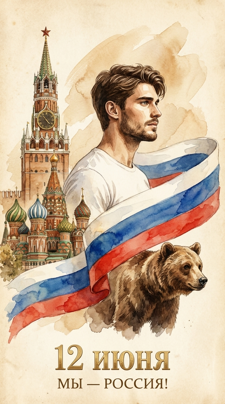 Открытка ко Дню России 6