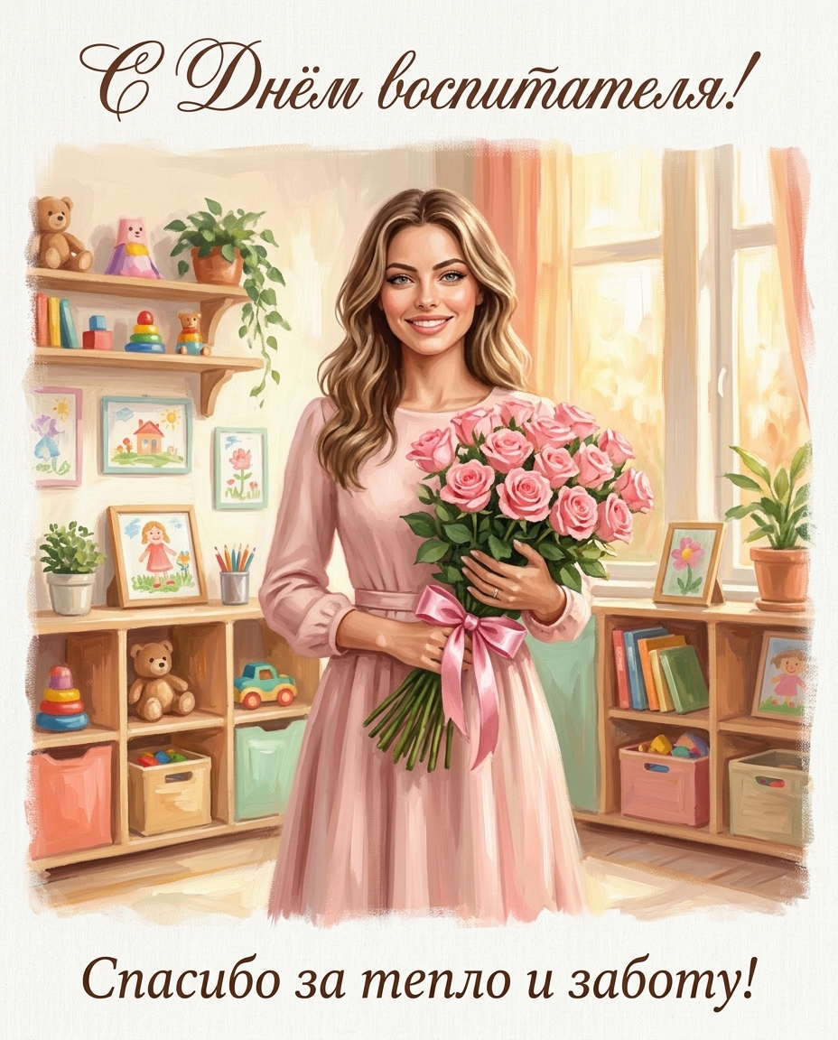 Открытка ко Дню воспитателя 3