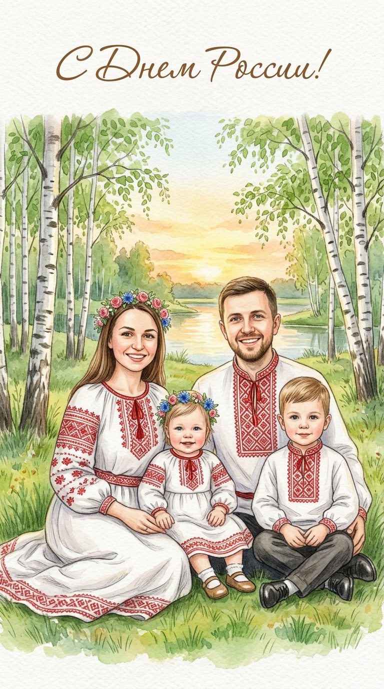 Открытка ко Дню России 4