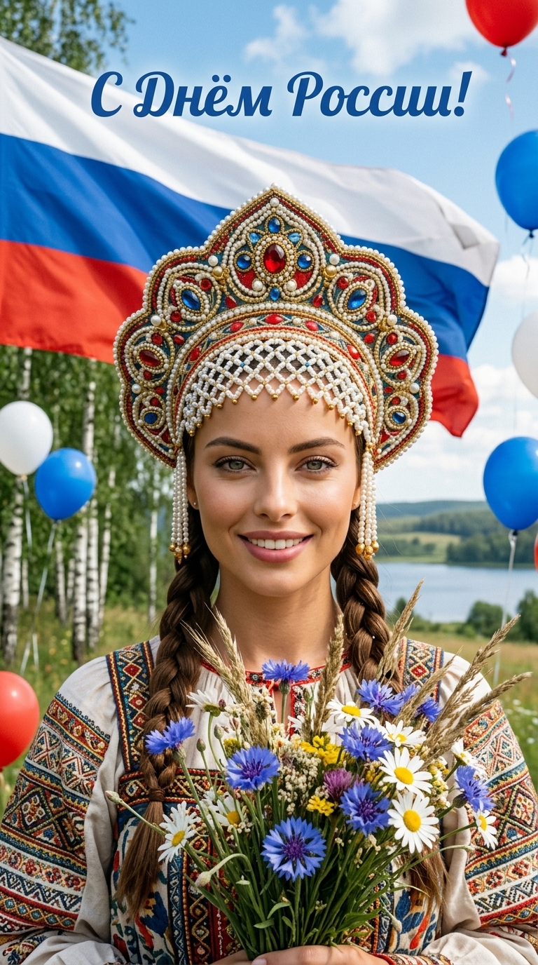 Открытка ко Дню России 1