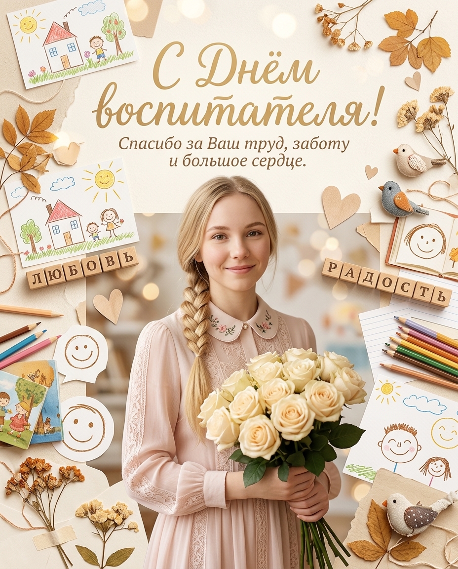 Открытка ко Дню воспитателя 4