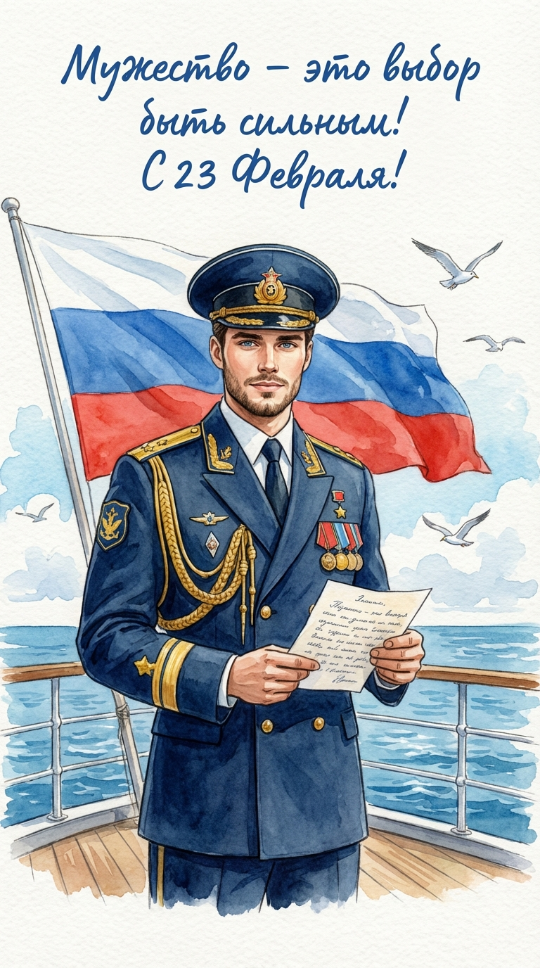 Открытка к 23 февраля 4
